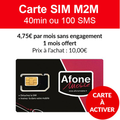 Carte SIM M2M pour systèmes d'alarme GSM.