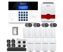 Ensemble XVR 8 canaux + Alarme sans fil DNBi 4 à 5 pièces sirène solaire + Disque dur 500GB