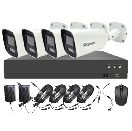 Système vidéosurveillance XVR 4 canaux + 4 fusées 8MP + câbles offerts