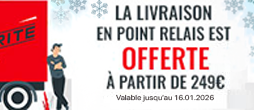 SOLDES : Livraison OFFERTE en point relais dès 249€ d’achat ! Valable en France Métropolitaine jusqu’au 16/01/2026 INCLUS